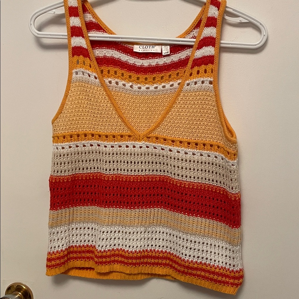 Women’s Cloth Multicolor Striped Knit Tank Top Size Small
